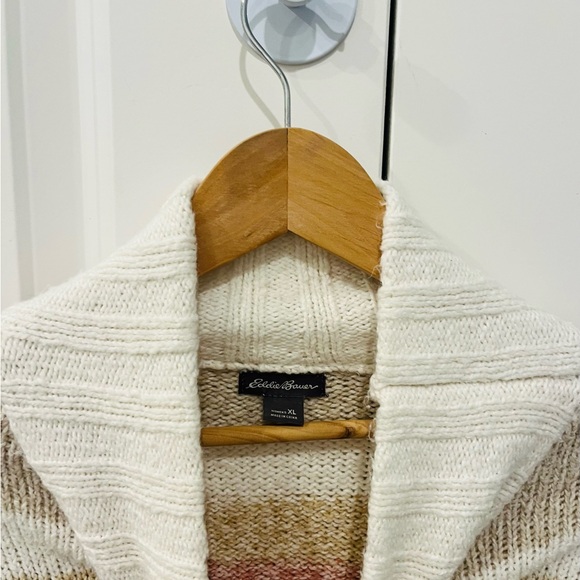 Eddie Bauer Women’s XL tunnel neck multi color stripped tunic length sweater - Picture 5 of 6